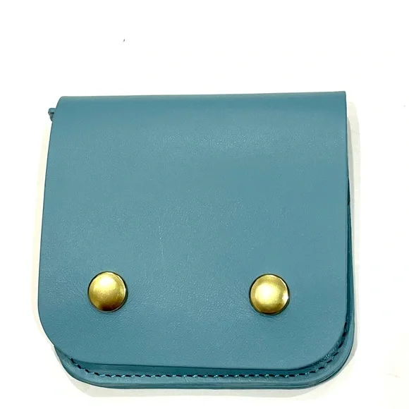 MINOR HISTORY Little Ledger Wallet Leather Blue NEW - Picture 2 of 8